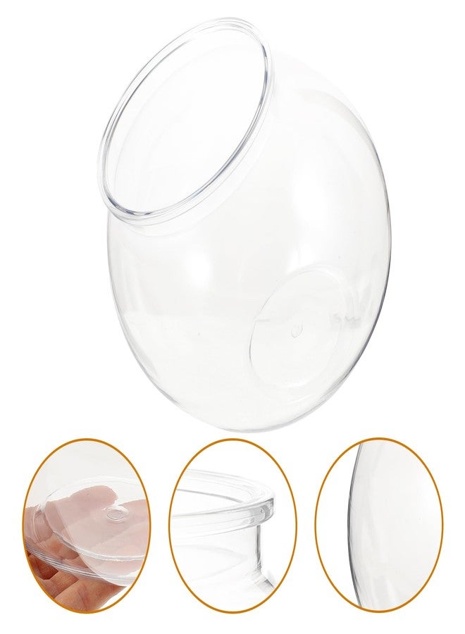 UKCOCO Transparent Round Plastic Fish Tank Small Aquarium 7.08X7.08X6.29 Inch Clear Desktop Goldfish Bowl Household Fishbowl for Home Office Decor - Image 4